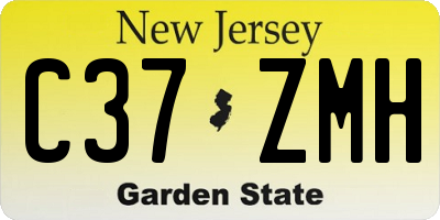 NJ license plate C37ZMH