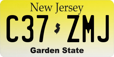 NJ license plate C37ZMJ
