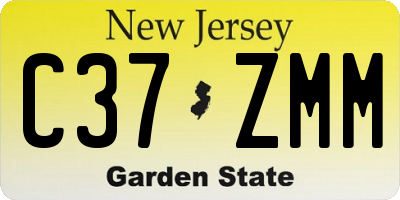 NJ license plate C37ZMM
