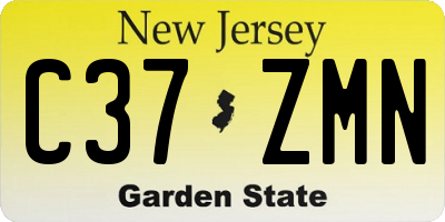 NJ license plate C37ZMN