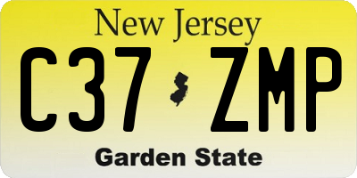 NJ license plate C37ZMP