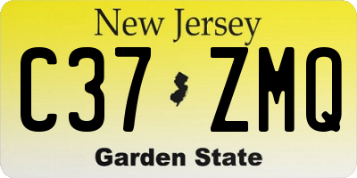 NJ license plate C37ZMQ