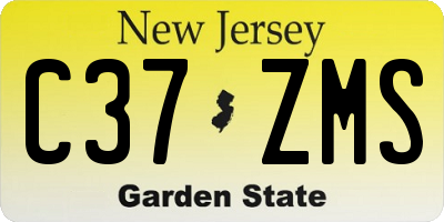 NJ license plate C37ZMS