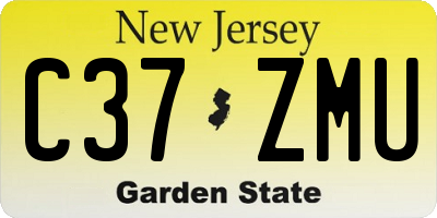 NJ license plate C37ZMU