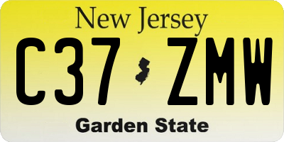 NJ license plate C37ZMW
