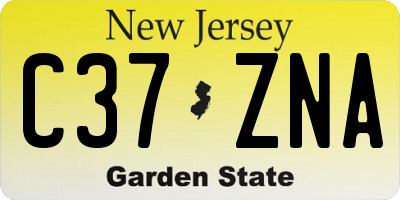 NJ license plate C37ZNA