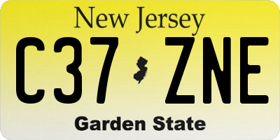 NJ license plate C37ZNE