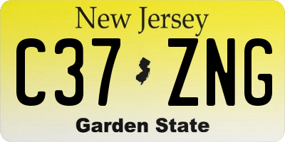 NJ license plate C37ZNG