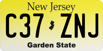 NJ license plate C37ZNJ