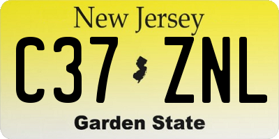 NJ license plate C37ZNL
