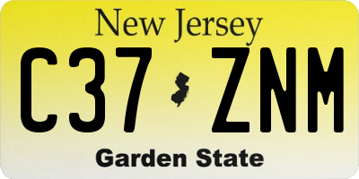 NJ license plate C37ZNM