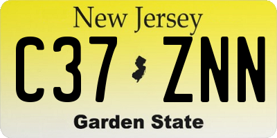 NJ license plate C37ZNN