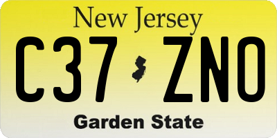 NJ license plate C37ZNO