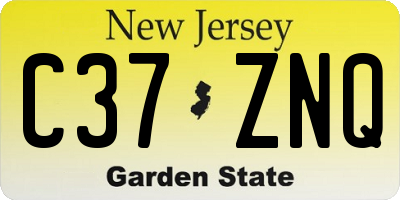 NJ license plate C37ZNQ