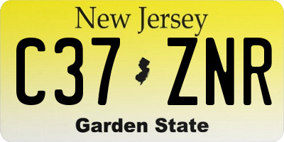 NJ license plate C37ZNR