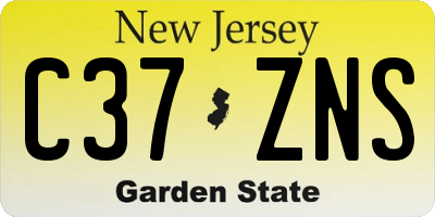 NJ license plate C37ZNS