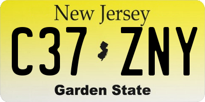 NJ license plate C37ZNY