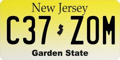 NJ license plate C37ZOM