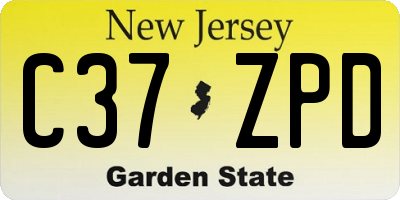 NJ license plate C37ZPD