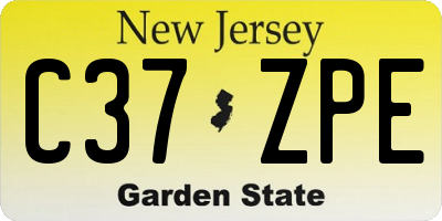 NJ license plate C37ZPE