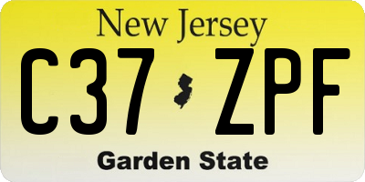 NJ license plate C37ZPF