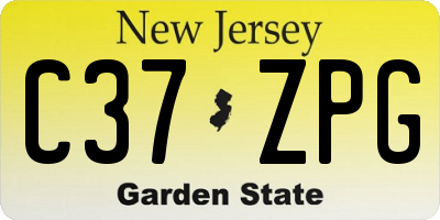 NJ license plate C37ZPG