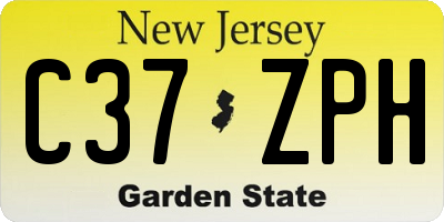 NJ license plate C37ZPH
