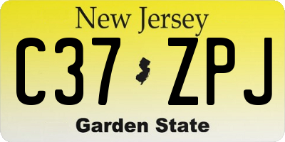 NJ license plate C37ZPJ