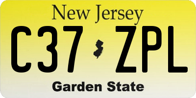 NJ license plate C37ZPL