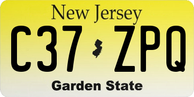 NJ license plate C37ZPQ