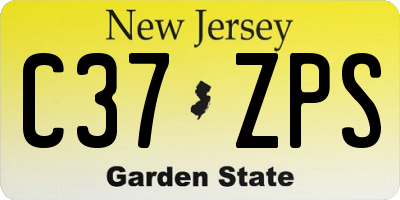 NJ license plate C37ZPS