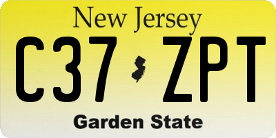 NJ license plate C37ZPT