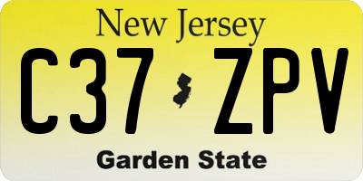 NJ license plate C37ZPV