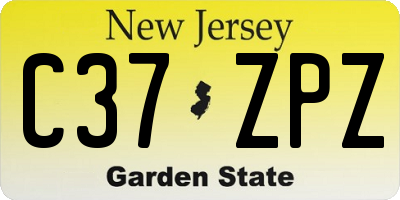 NJ license plate C37ZPZ