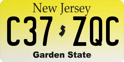 NJ license plate C37ZQC