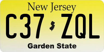 NJ license plate C37ZQL