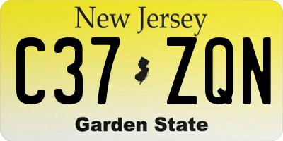 NJ license plate C37ZQN