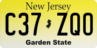 NJ license plate C37ZQO