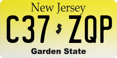 NJ license plate C37ZQP