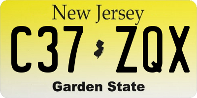 NJ license plate C37ZQX