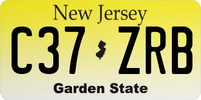 NJ license plate C37ZRB