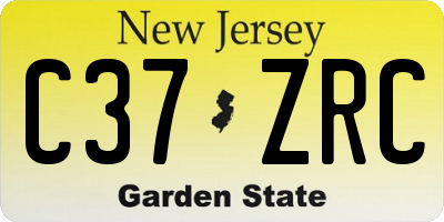 NJ license plate C37ZRC