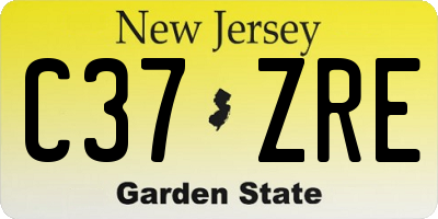 NJ license plate C37ZRE
