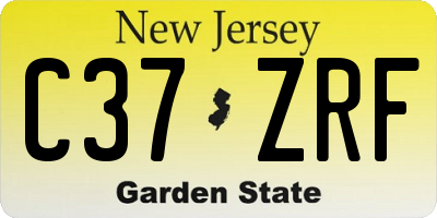 NJ license plate C37ZRF