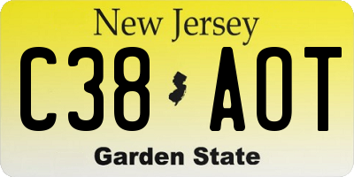 NJ license plate C38AOT