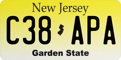 NJ license plate C38APA