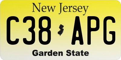 NJ license plate C38APG