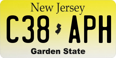 NJ license plate C38APH