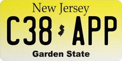 NJ license plate C38APP