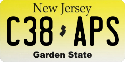 NJ license plate C38APS